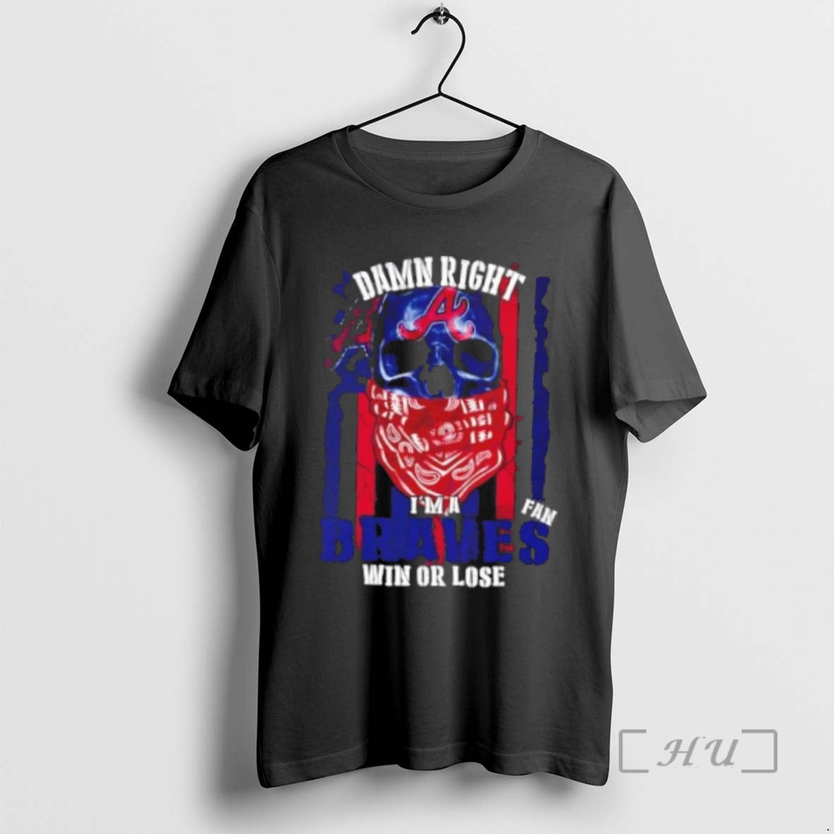 Officials Skull Damn Right Im A Atlanta Braves Fan Win Or Lose Us Flag Premium T-Shirts, Hoodie, Sweatshirt | InkNestWear.com