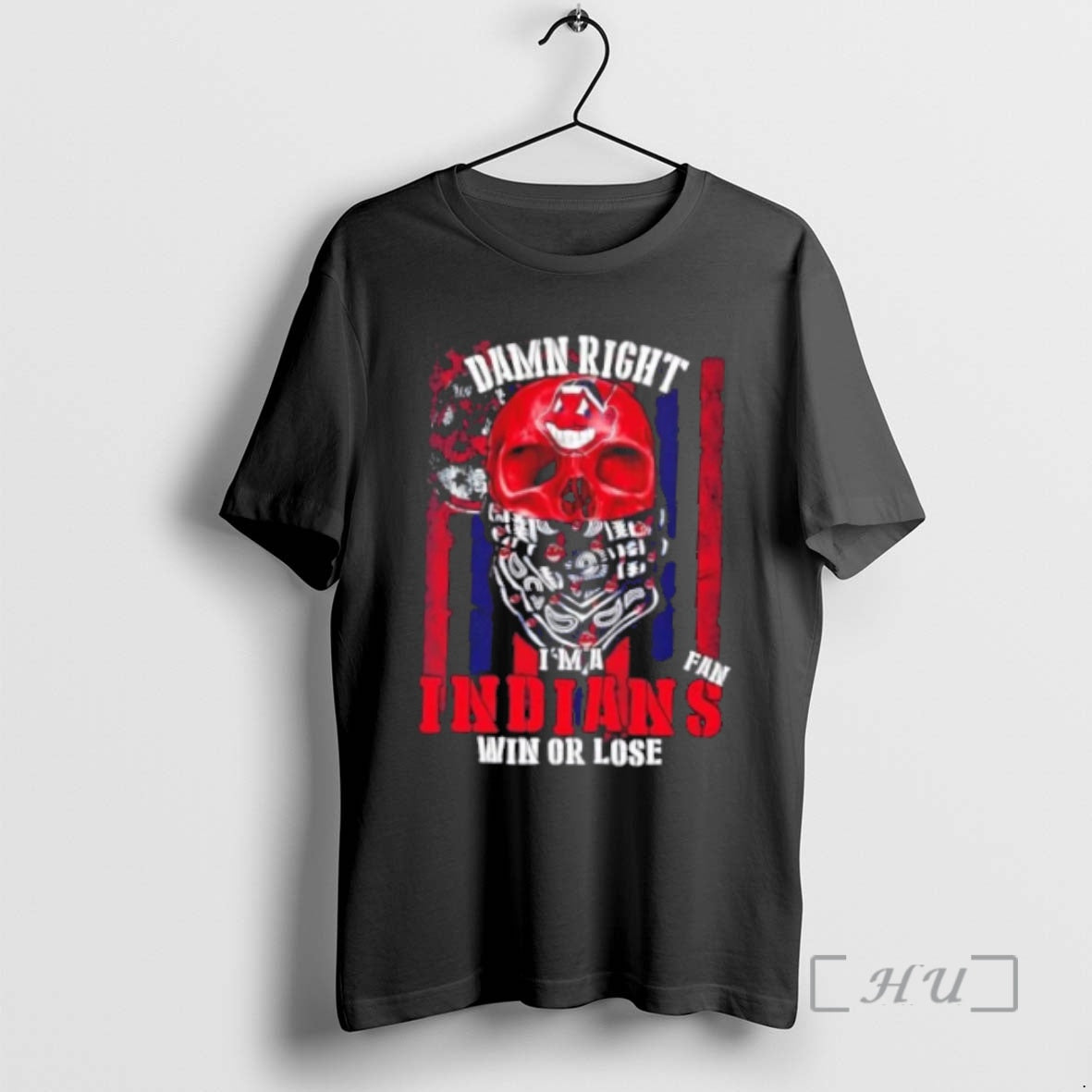 Officials Skull Damn Right Im A Cleveland Indians Fan Win Or Lose Us Flag Premium T-Shirts, Hoodie, Sweatshirt