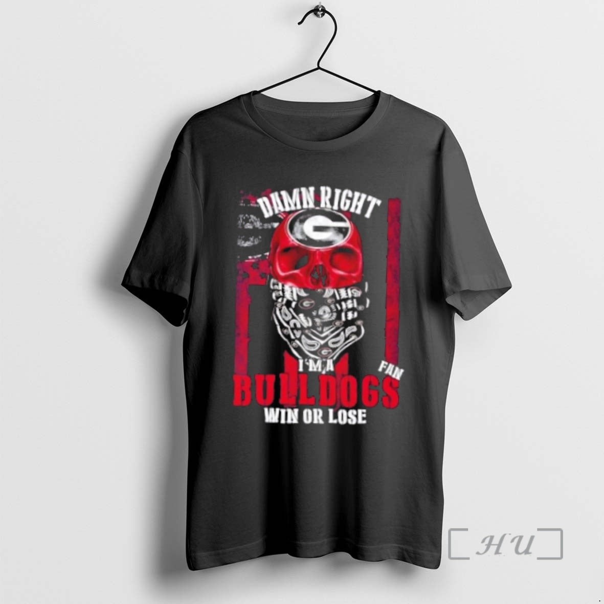 Officials Skull Damn Right Im A Georgia Bulldogs Fan Win Or Lose Us Flag Premium T-Shirts, Hoodie, Sweatshirt