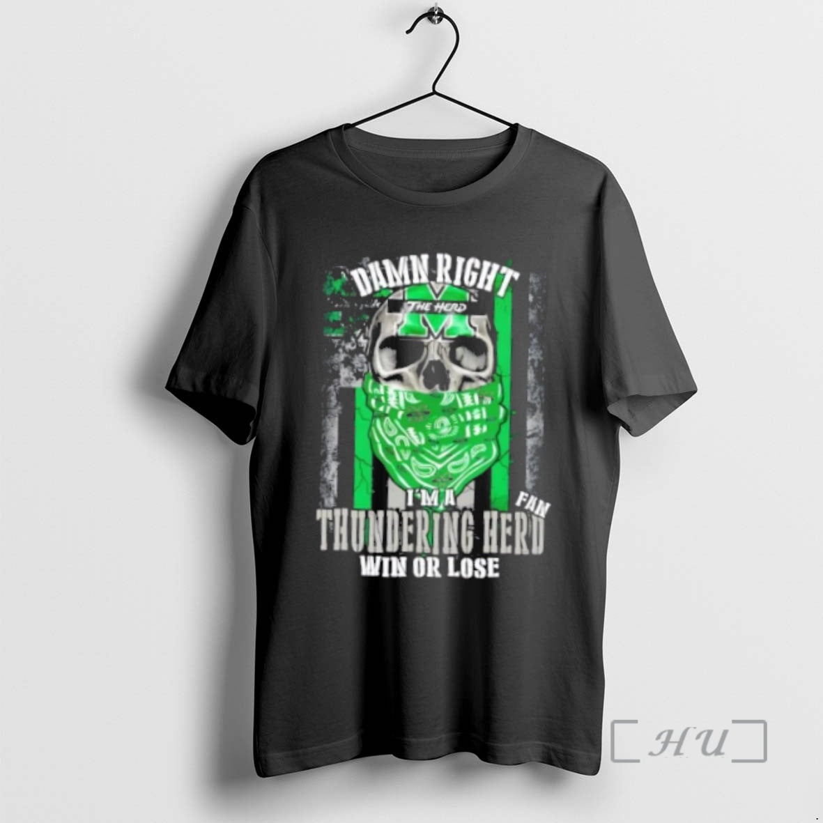 Officials Skull Damn Right Im A Marshall Thundering Herd Fan Win Or Lose Us Flag T-Shirts, Hoodie, Sweatshirt