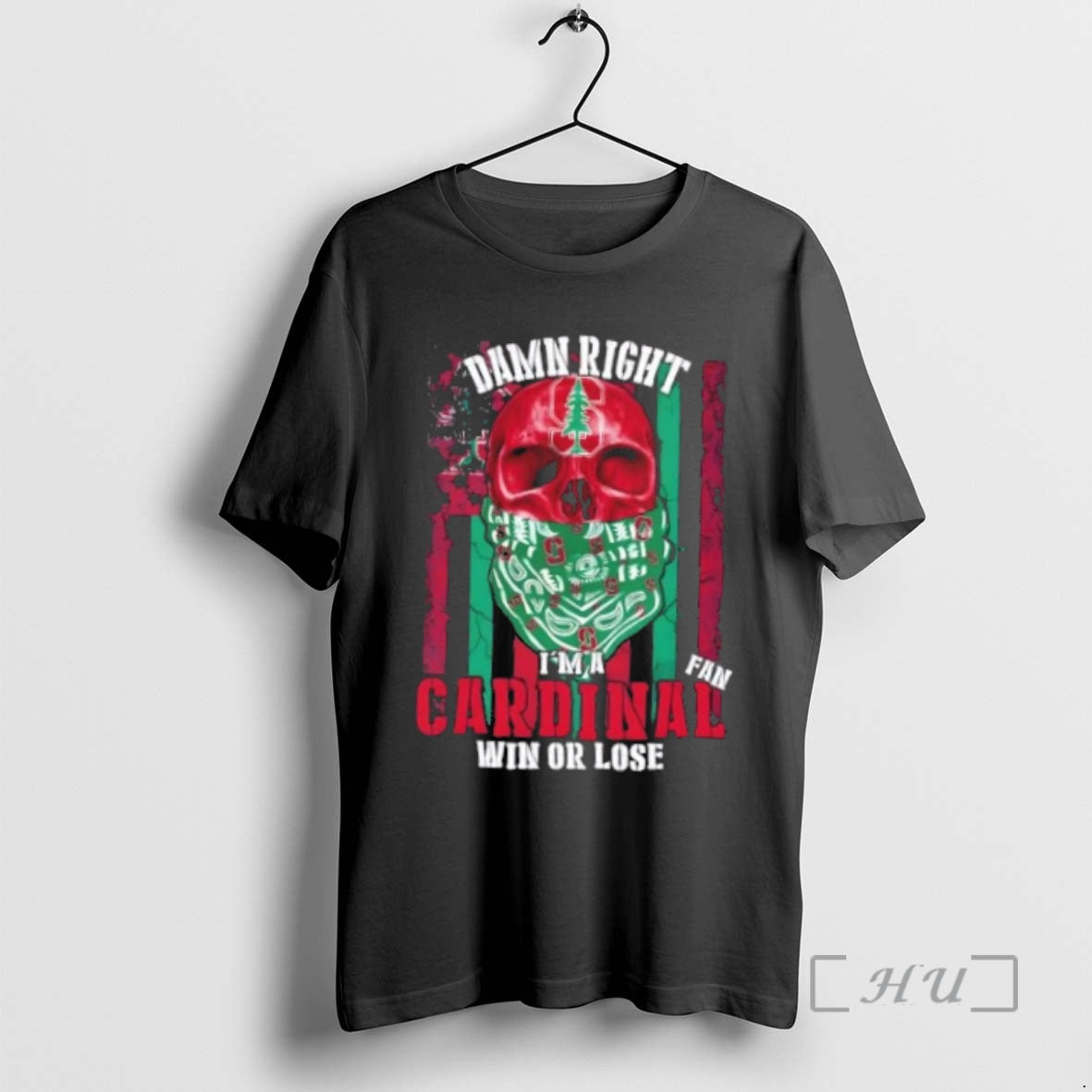 Officials Skull Damn Right Im A Stanford Cardinal Fan Win Or Lose Us Flag Premium T-Shirts, Hoodie, Sweatshirt