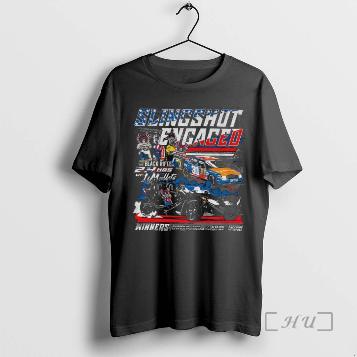 Officials Slingshot Engaged Carson Hocevar Cleetus Mcfarland 24 Hrs Of Lemullets Winners Nascar Premium T-Shirts, Hoodie,...