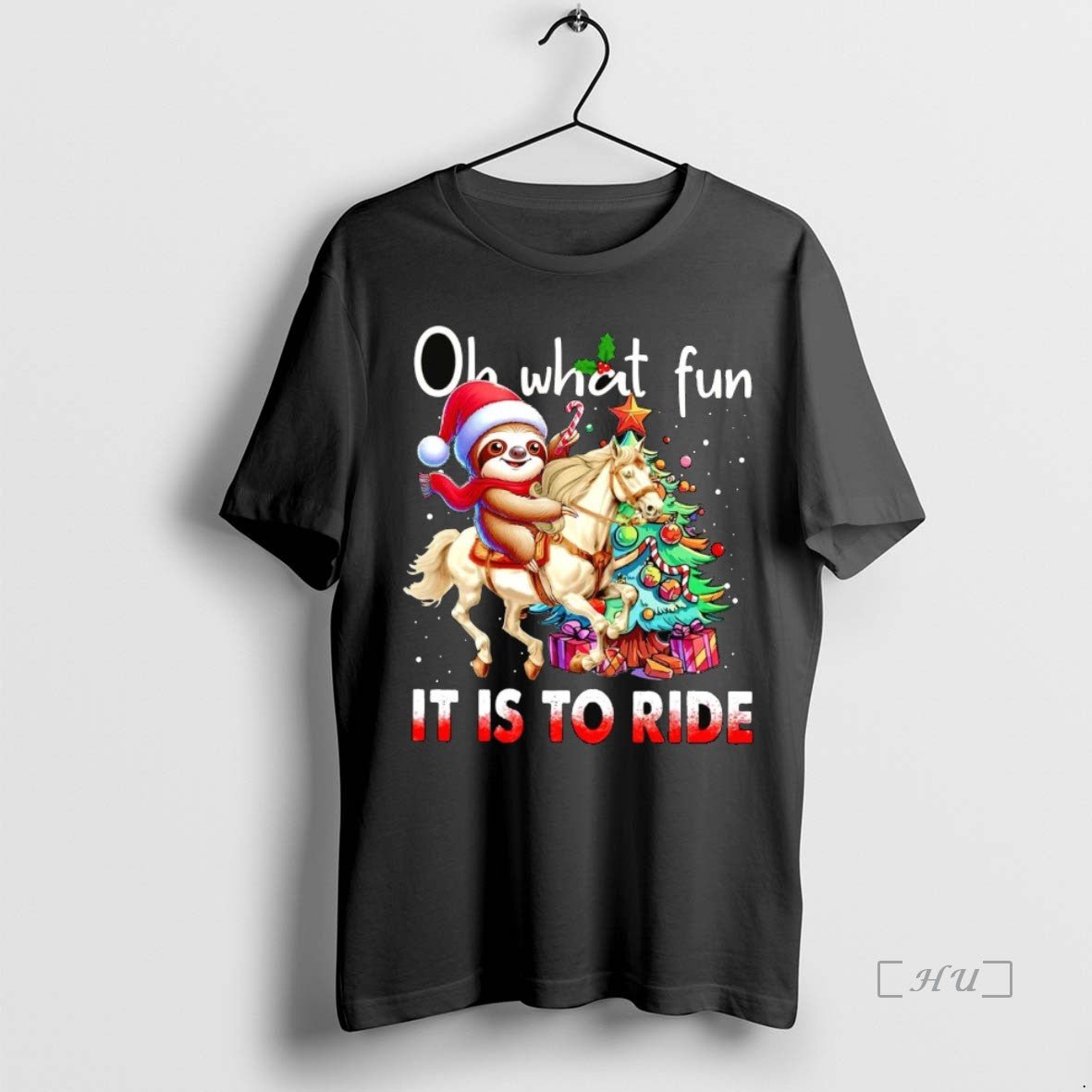 Officials Sloth Riding Horse Oh What Fun It Is To Ride Christmas T-Shirts, Hoodie, Sweatshirt | InkNestWear.com