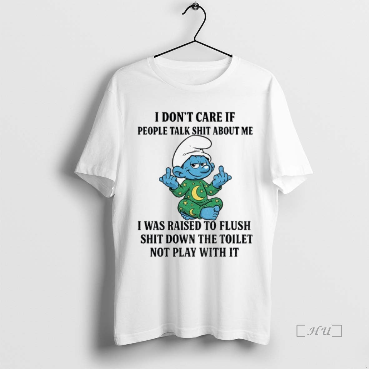 Officials Smurf Middle Finger I Dont Care If People Talk Shit About Me I Was T-Shirts, Hoodie, Sweatshirt | InkNestWear.com