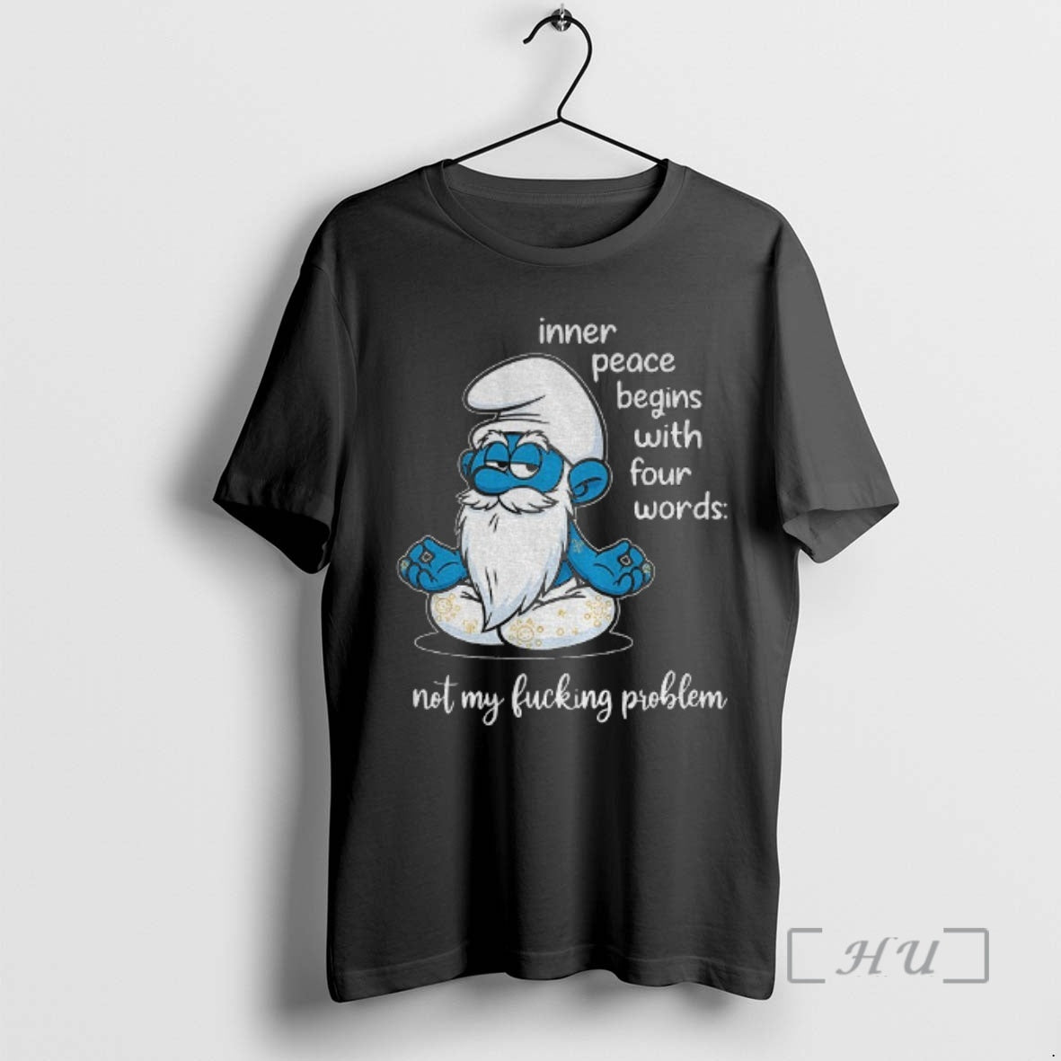 Officials Smurf Yoga Inner Peace Begins With Four Words Not My Fucking Problem Premium T-Shirts, Hoodie, Sweatshirt