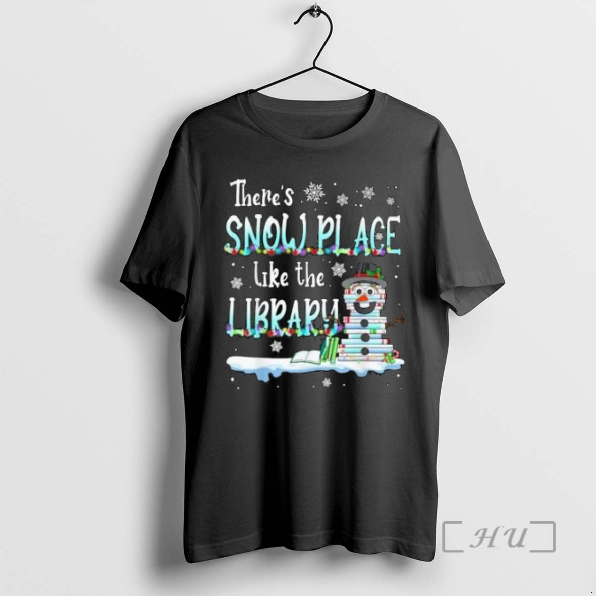 Officials Snowman Theres Snow Place Library Merry Christmas Circle Black T-Shirts, Hoodie, Sweatshirt | InkNestWear.com