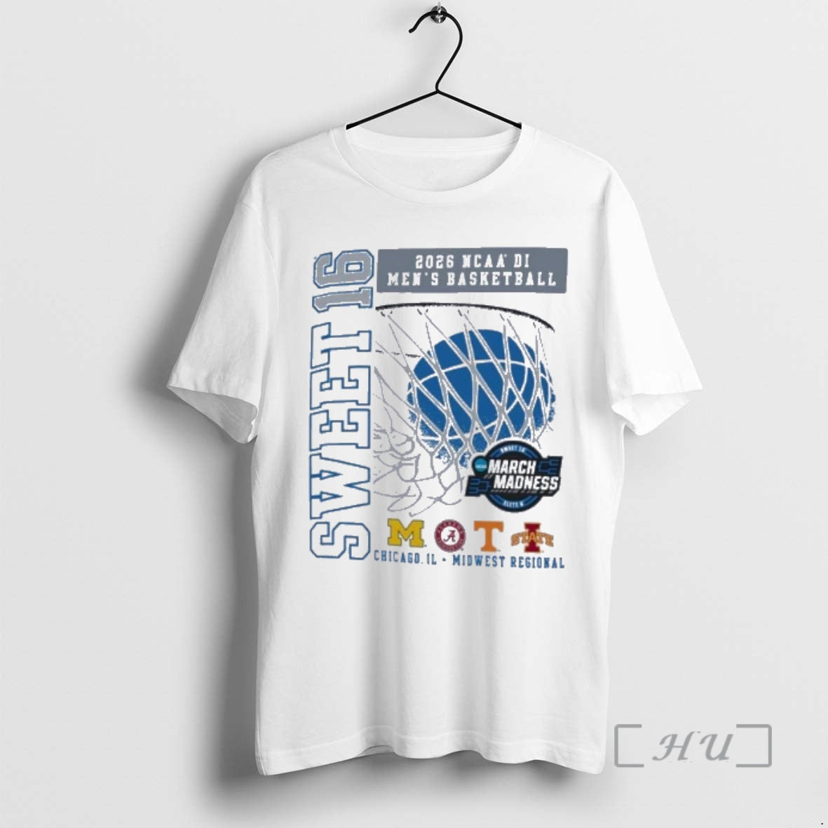 Officials Sweet 16 Four Team 2026 Ncaa Di Mens Basketball Midwest Regional Premium T Shirts
