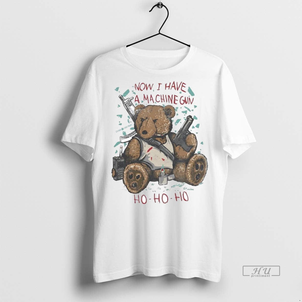 Officials Teddy Bear Now I Have A Machine Gun Ho Ho Ho Premium T-Shirts, Hoodie, Sweatshirt | InkNestWear.com