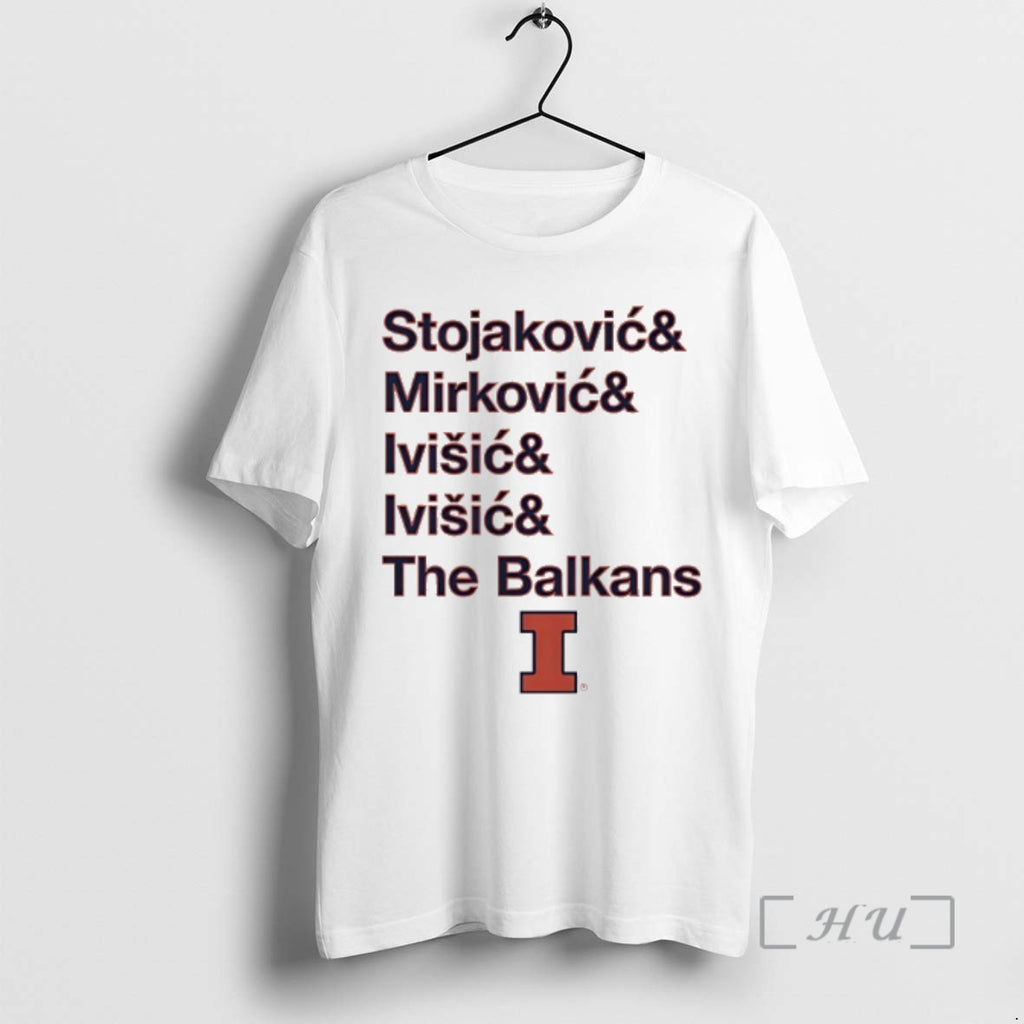 Officials The Balkan Bloc Stojakovic Mirkovic Ivisic And Ivisic Illinois Basketball Premium T Shirts Sweater