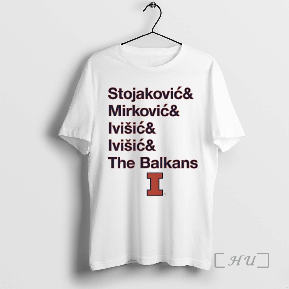 Officials The Balkan Bloc Stojakovic Mirkovic Ivisic And Ivisic Illinois Basketball Premium T Shirts Sweater