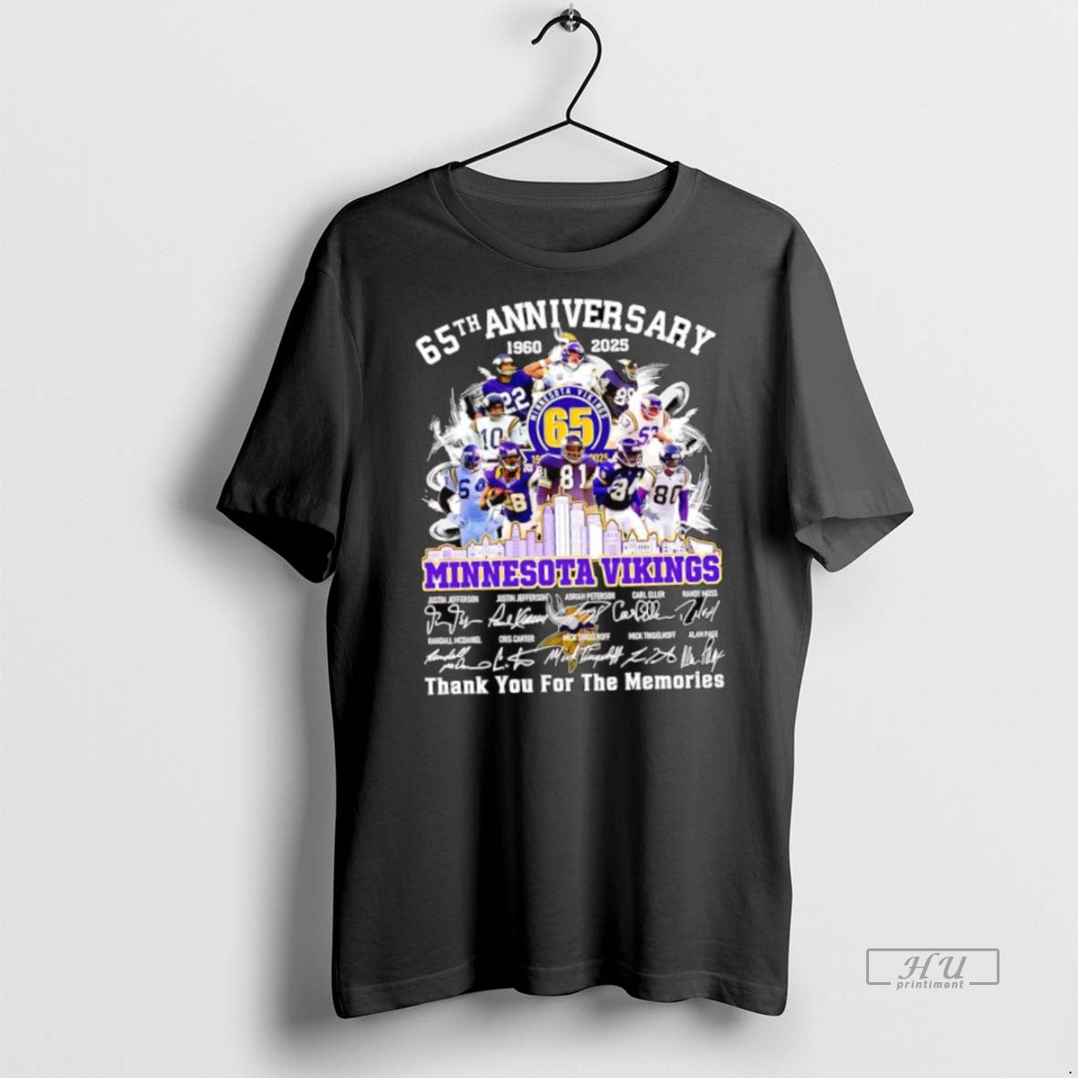 Officials The Minnesota Vikings 65th Anniversary Thank You For The Memories Signatures All Players 1960 T-Shirts, Hoodie,...