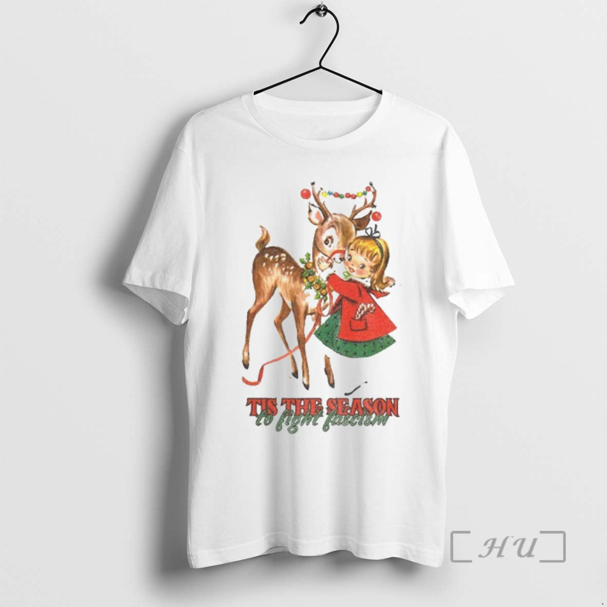 Officials Tis The Season To Fight Fascism Vintage Christmas Reindeer T-Shirts, Hoodie, Sweatshirt | InkNestWear.com