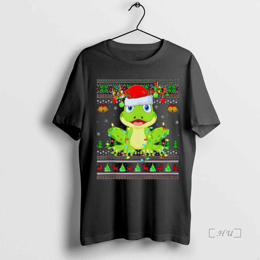 Officials Top Frog Hat Santa Ugly Christmas Black T-Shirts, Hoodie, Sweatshirt | InkNestWear.com