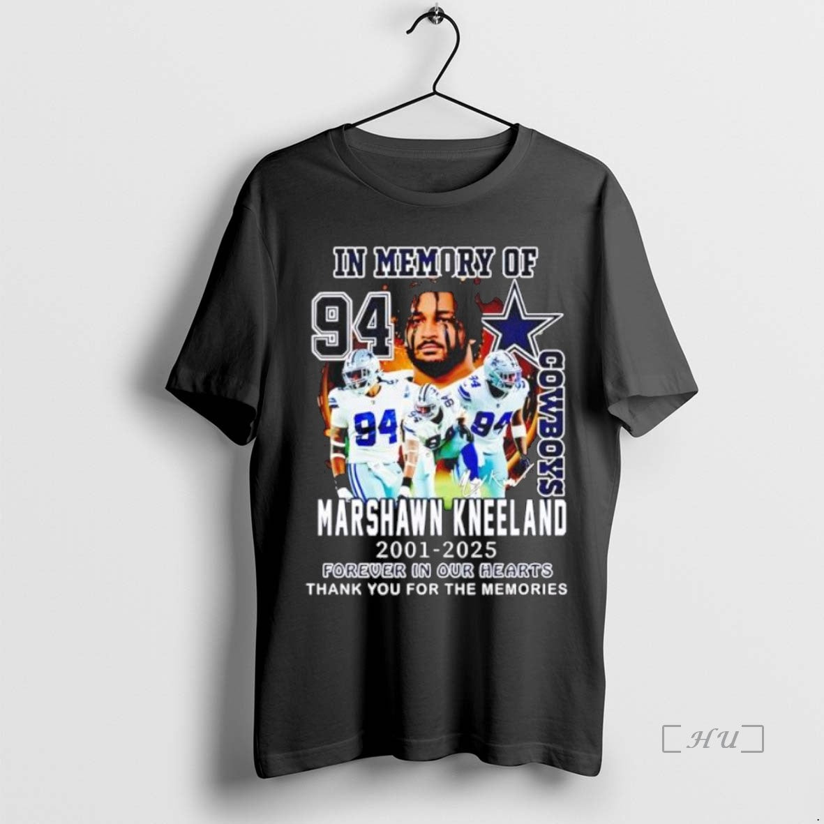 Officials Top In Memory Of Cowboys Marshawn Kneeland 2021 2025 Forever In Our Hearts Black T-Shirts, Hoodie, Sweatshirt