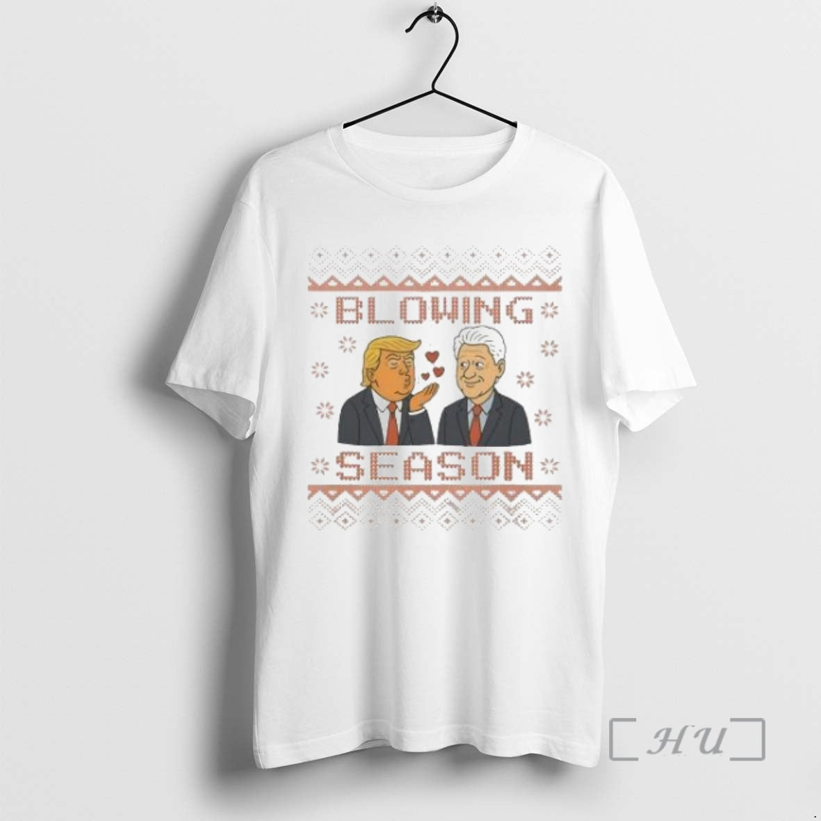 Officials Trump And Bill Clinton Blowing Season Political Christmas 2025 T-Shirts, Hoodie, Sweatshirt | InkNestWear.com