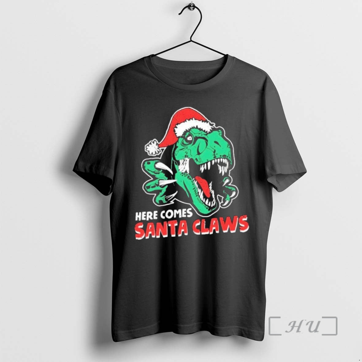 Officials Ugly Xmas Dinosaur Here Comes Santa Claws Claus T-Shirts, Hoodie, Sweatshirt | InkNestWear.com