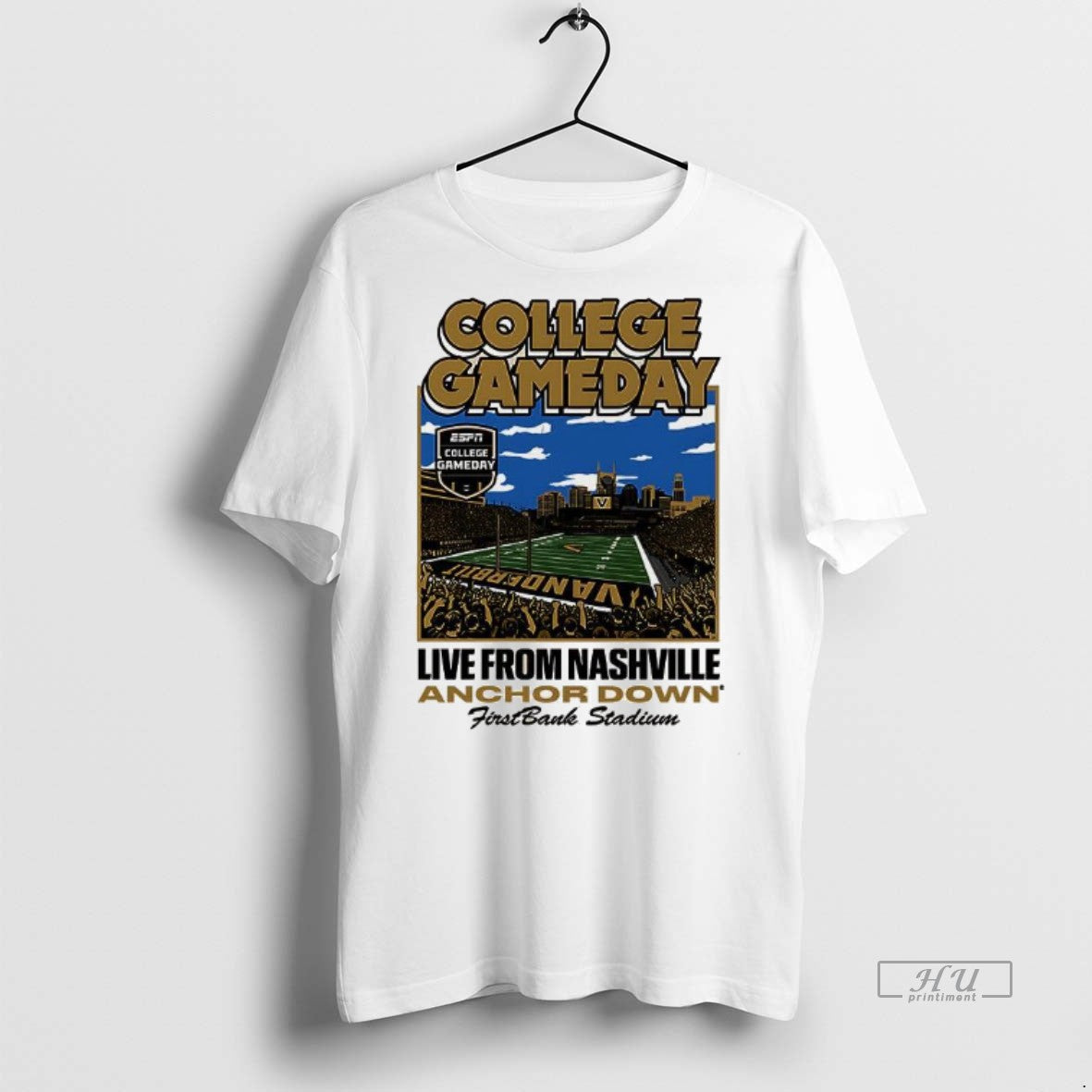 Officials Vanderbilt Commodores Football College Gameday Live From Nashville Anchor Down Firstbank Stadium T-Shirts,...