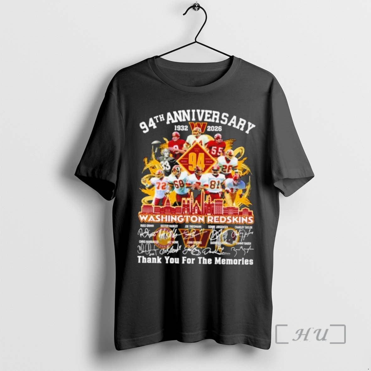 Officials Washington Commanders 94th Anniversary 1932 2026 Thank You For The Memories Signatures Premium T-Shirts,...