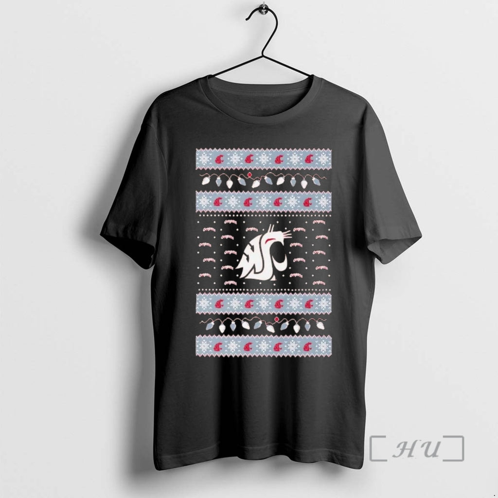 Officials Washington State Cougars Ugly Christmas Light T-Shirts, Hoodie, Sweatshirt | InkNestWear.com