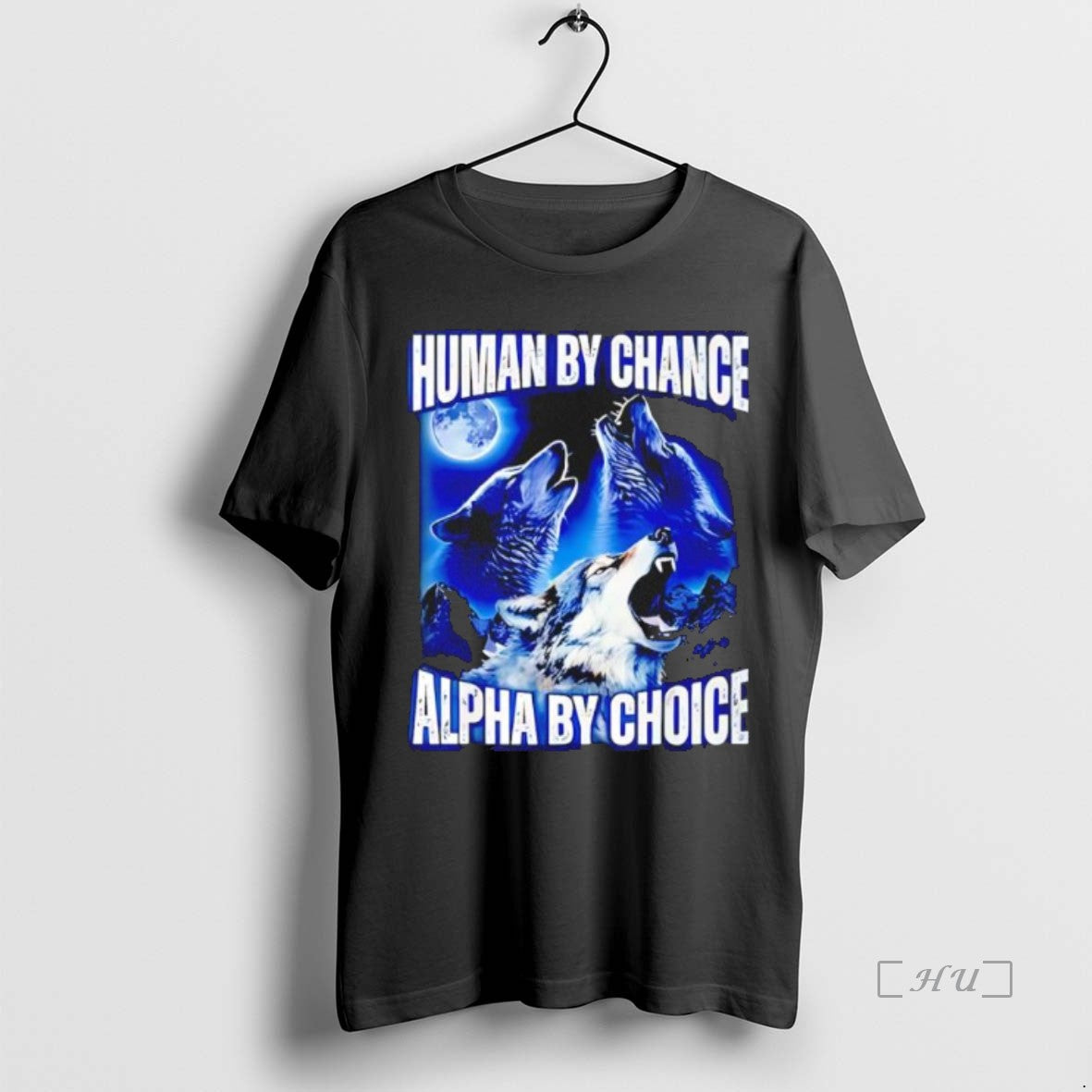 Officials Wolf Moon Human By Chance Alpha By Choice Black T-Shirts, Hoodie, Sweatshirt | InkNestWear.com