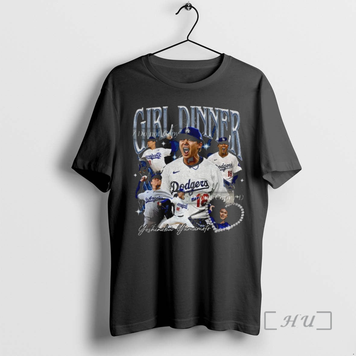 Officials Yoshinobu Yamamoto Mvp Girl Dinner Los Angeles Dodgers World Series Champions 2025 Graphic Premium T-Shirts,...