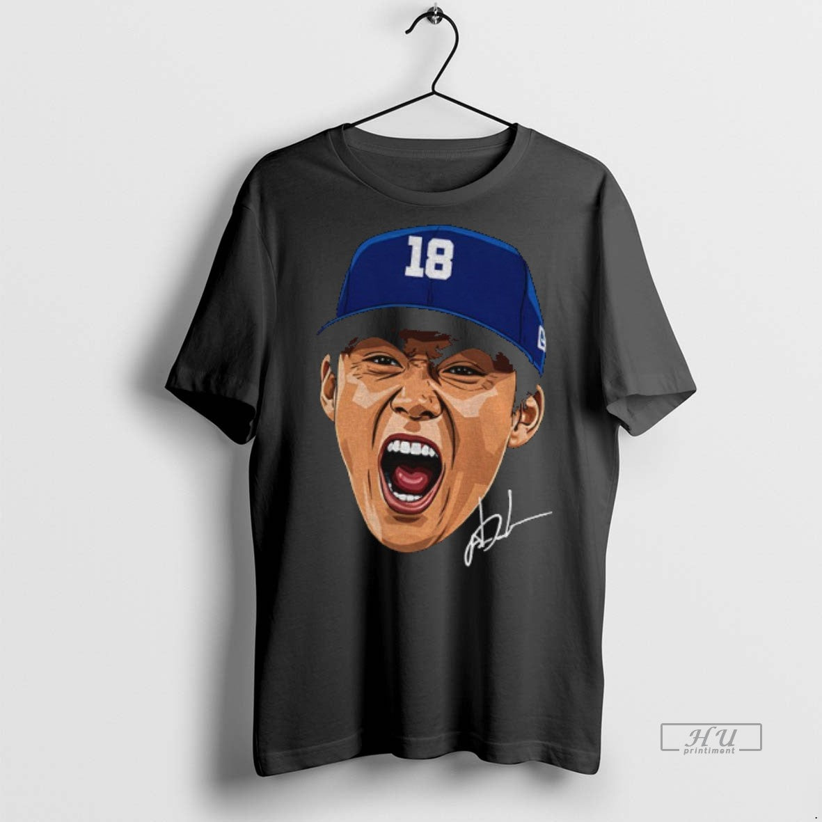 Officials Yoshinobu Yamamoto Screaming Big Face Los Angeles Dodgers Mvp Baseball World Series 2025 Signature T-Shirts,...