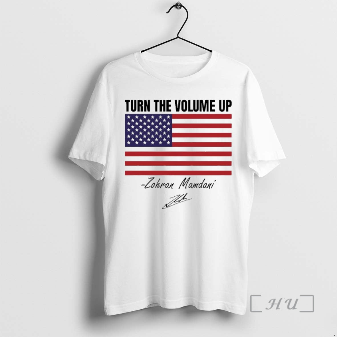 Officials Zohran Mamdani Turn The Volume Up American Flag Signature T-Shirts, Hoodie, Sweatshirt | InkNestWear.com