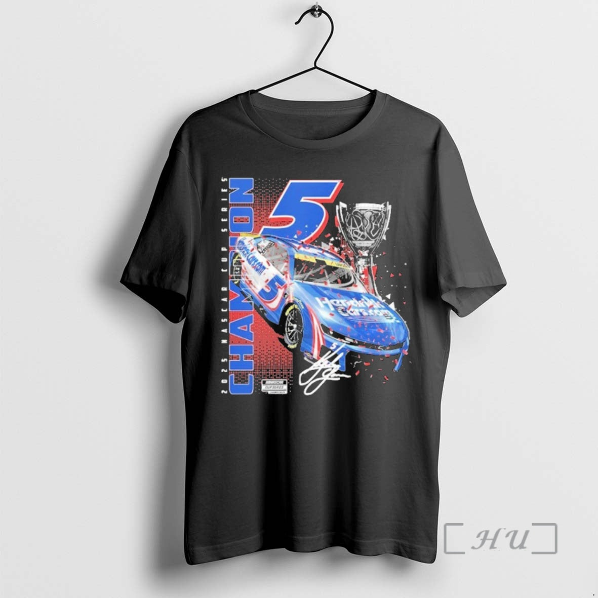 Officials Hendrick Motorsports Team Collection Black Kyle Larson 2025 Nascar Cup Series Champion Car Premium T-Shirts,...