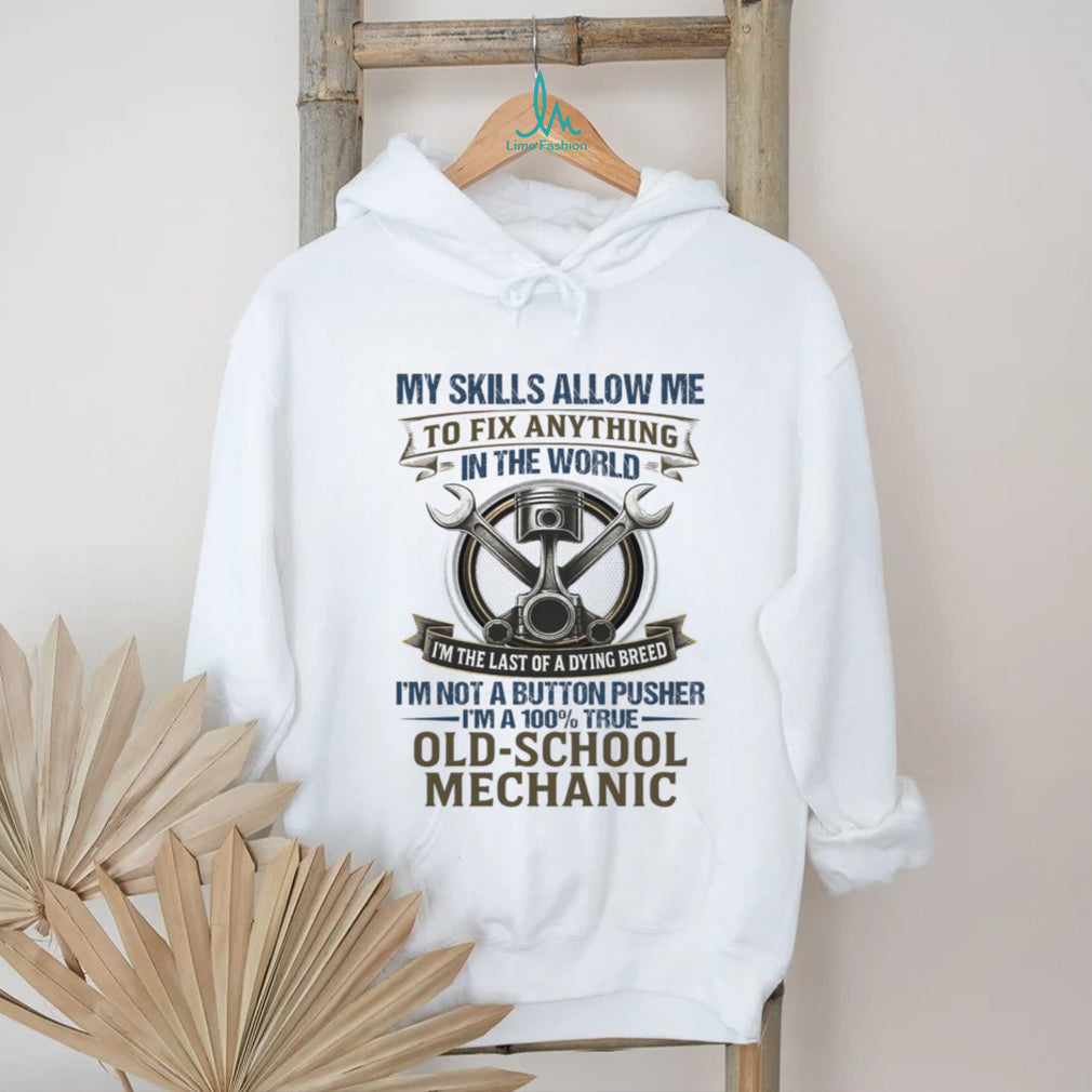 Old School Mechanic “Fix Anything” Vintage Piston & Wrench T Shirt