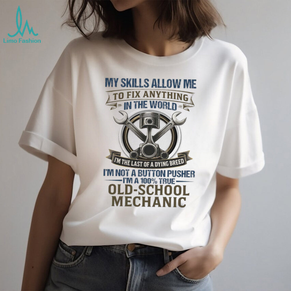 Old School Mechanic “Fix Anything” Vintage Piston & Wrench T Shirt