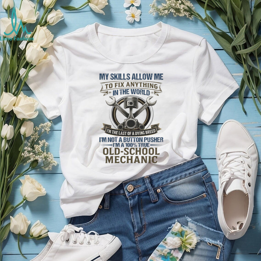 Old School Mechanic “Fix Anything” Vintage Piston & Wrench T Shirt