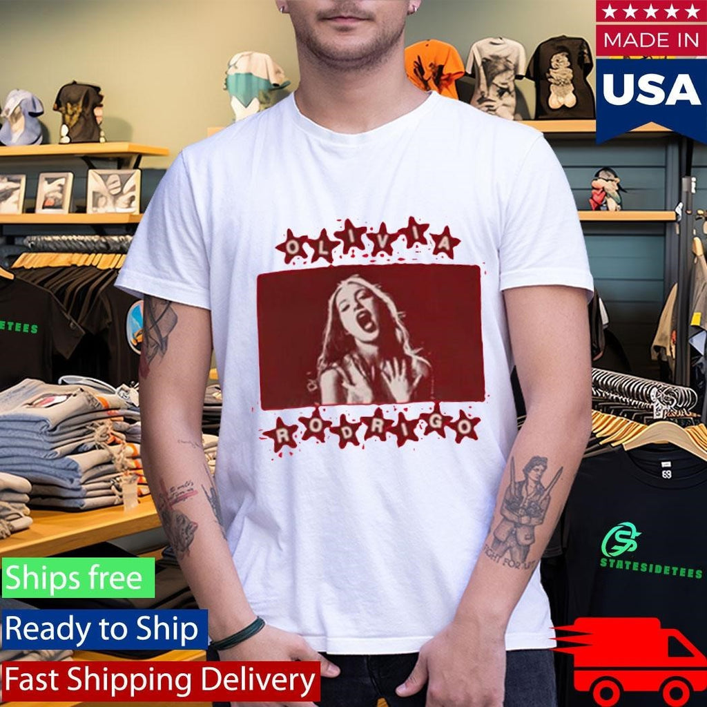 Olivia Rodrigo All-American Red Photo Shirt