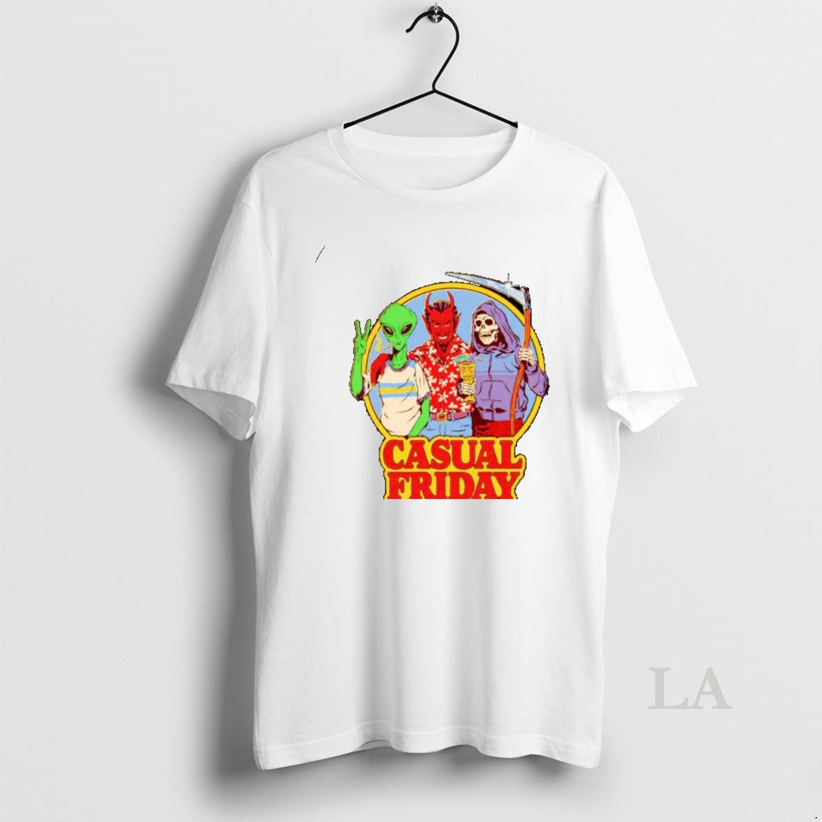 Original Alien Devil And Grim Reaper Casual Friday Ornaments T-Shirts, Hoodie, Sweatshirt | InkNestWear.com