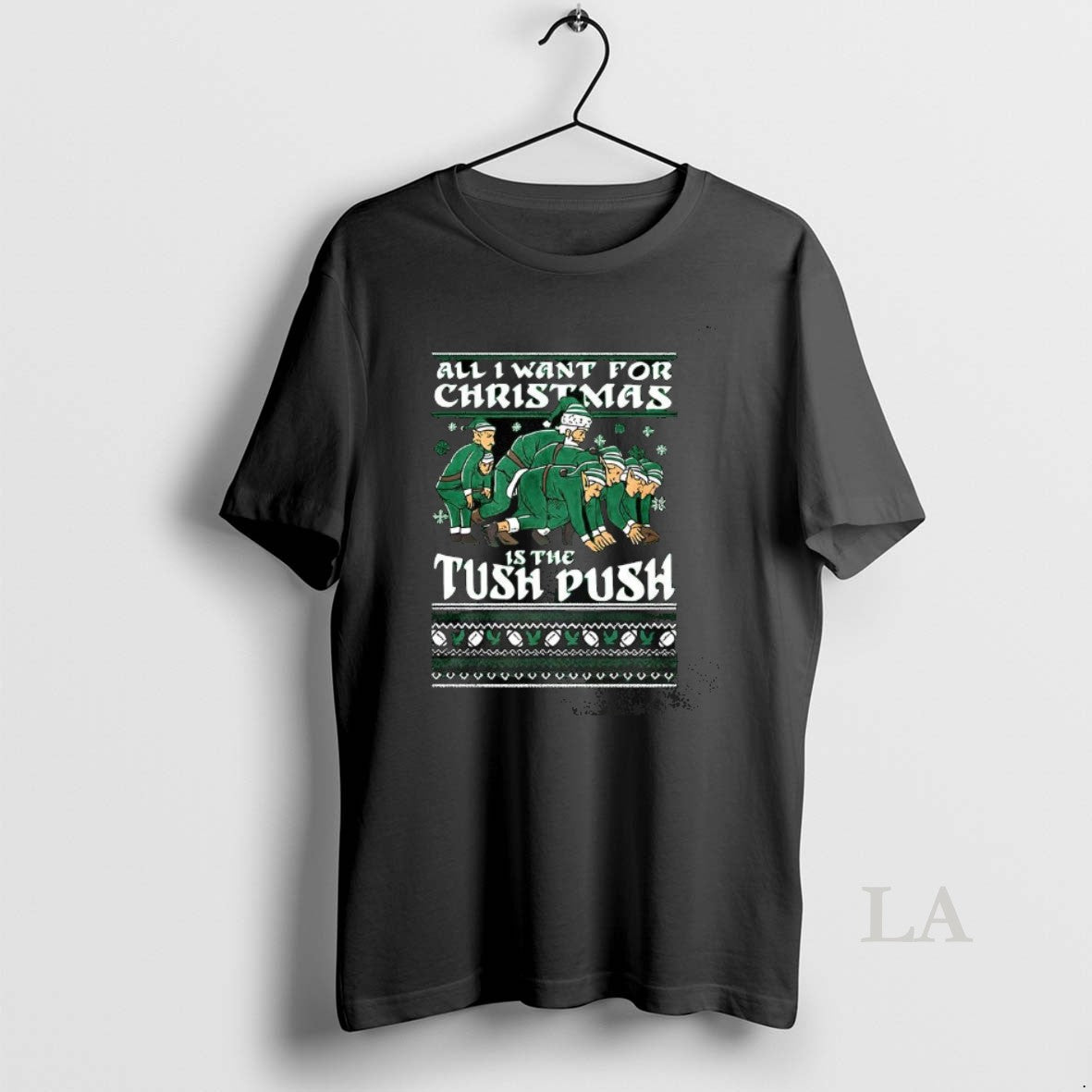 Original All I Want For Christmas Is The Tush Push Santa Claus And Elf T-Shirts, Hoodie, Sweatshirt | InkNestWear.com