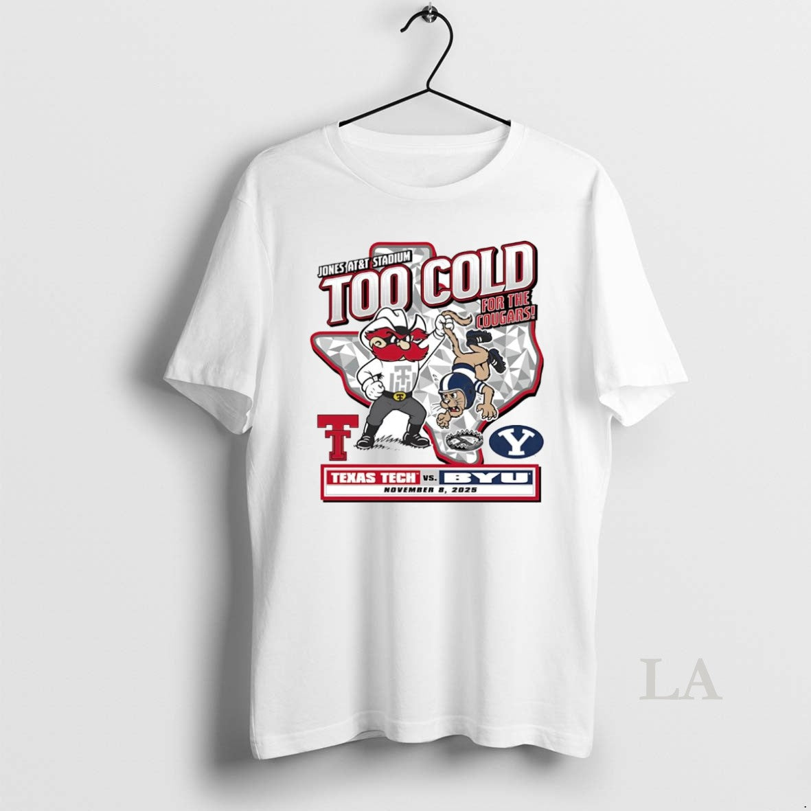 Original Byu Cougars Vs Texas Tech Red Raiders Too Cold For Cougars Gameday 2025 T-Shirts, Hoodie, Sweatshirt