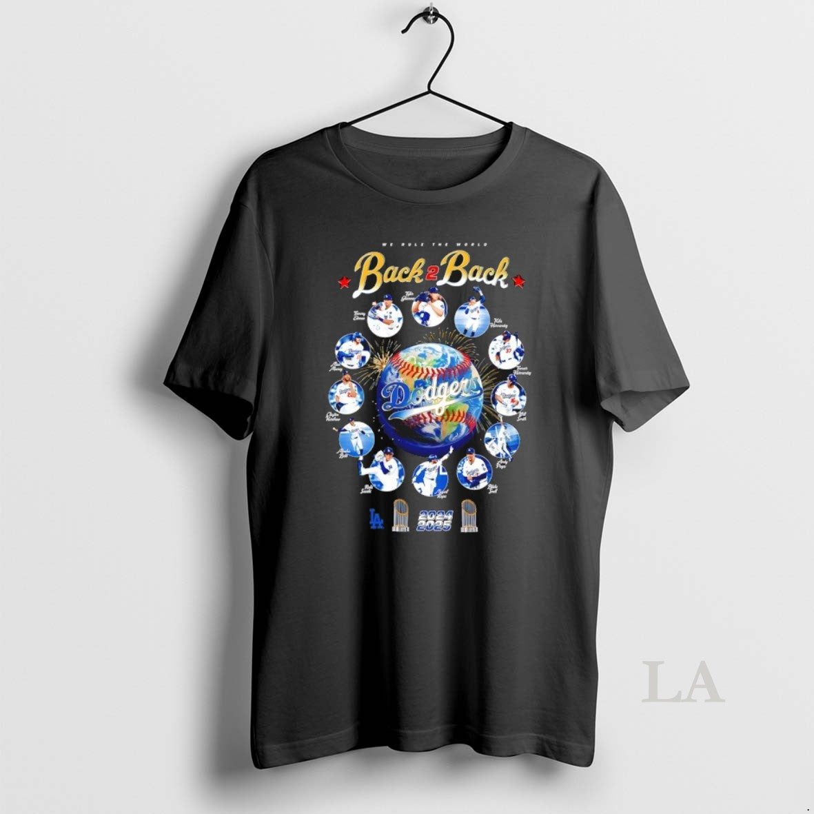 Original Back To Back 2025 World Series Champions Los Angeles Dodgers Earth Players T-Shirts, Hoodie, Sweatshirt