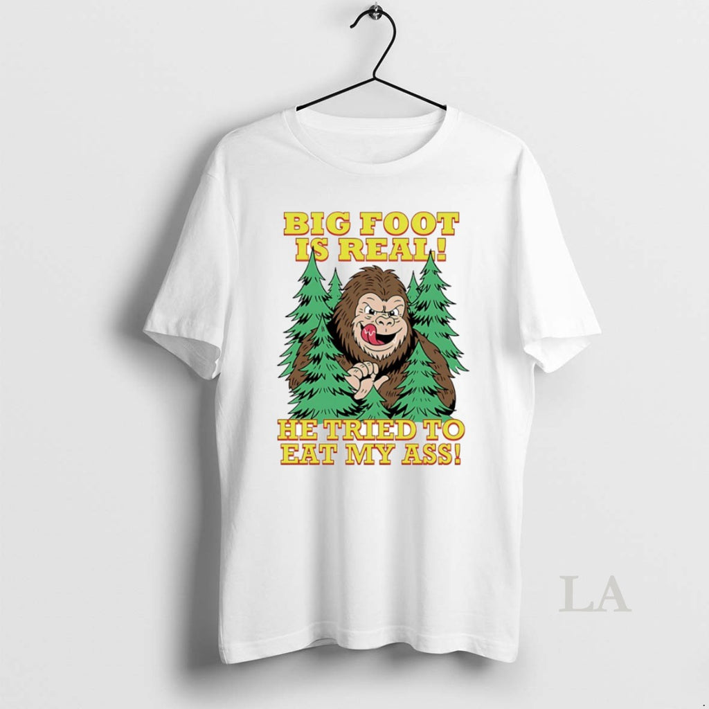 Original Big Foot Is Real He Tried To Eat My Ass Circle T-Shirts, Hoodie, Sweatshirt | InkNestWear.com