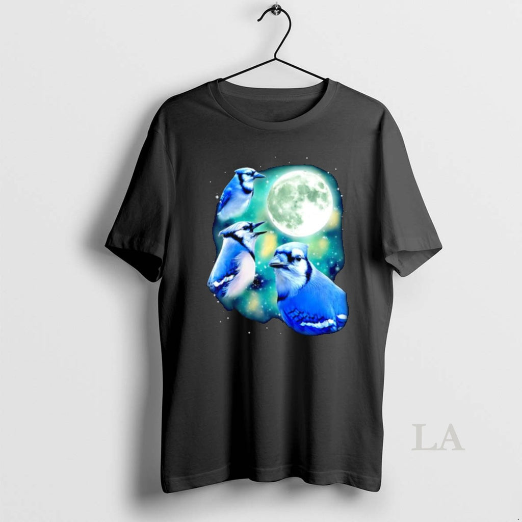Original Birdwatching Three Blue Jay Moon Avian Wildlife Graphic T-Shirts, Hoodie, Sweatshirt | InkNestWear.com