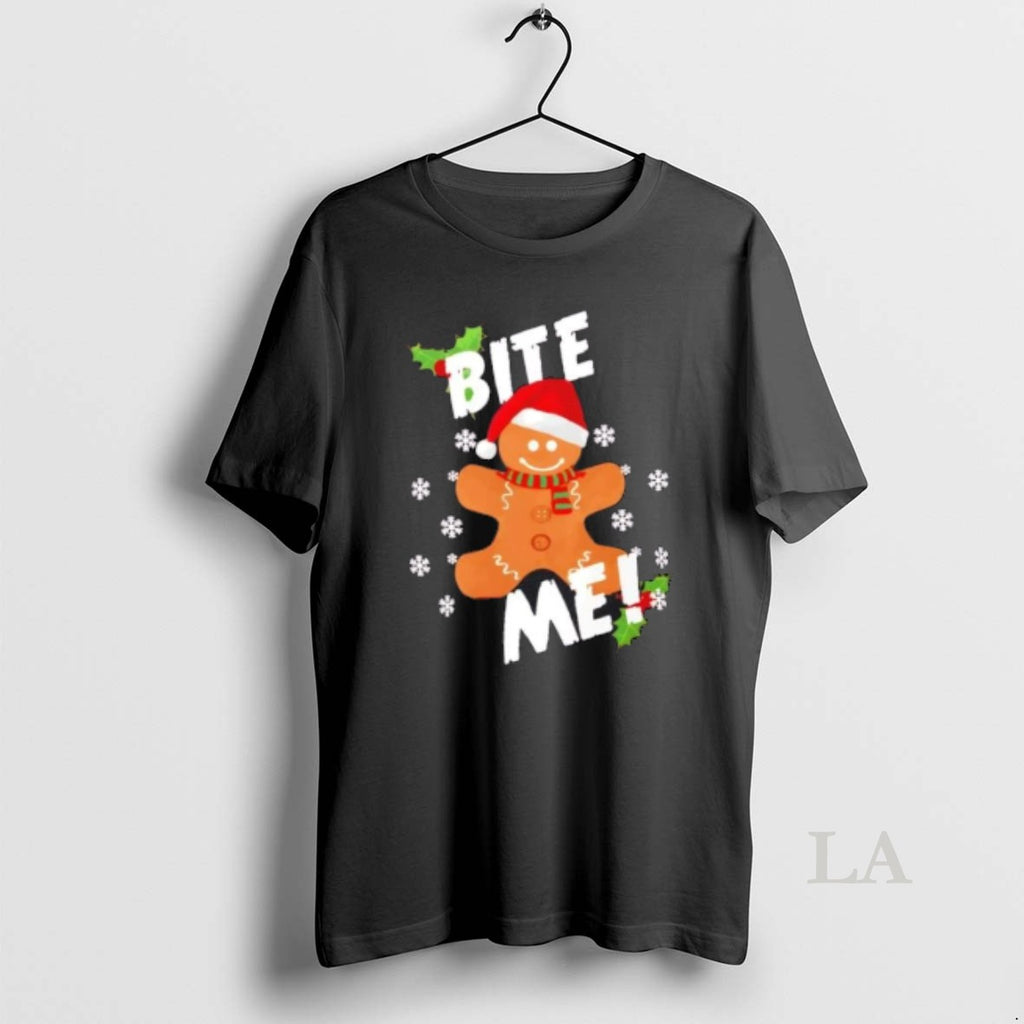 Original Bite Me Gingerbread Christmas Cookie T-Shirts, Hoodie, Sweatshirt | InkNestWear.com