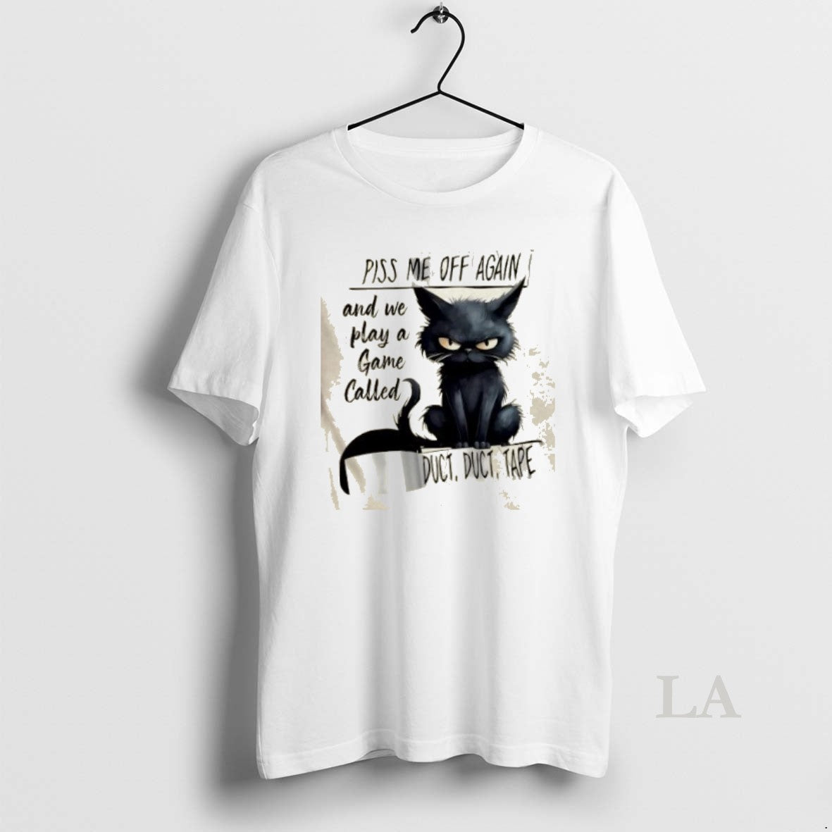 Original Black Cat Piss Me Off Again And We Play A Game Called Duct Duct T-Shirts, Hoodie, Sweatshirt | InkNestWear.com