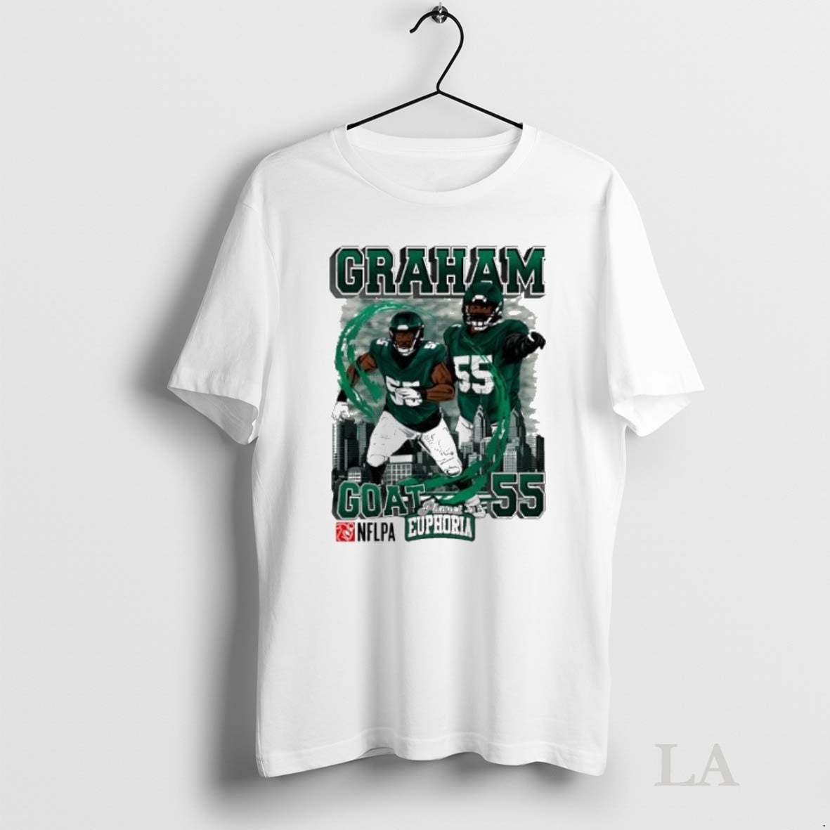 Original Brandon Graham Goat 55 Football City Art T-Shirts, Hoodie, Sweatshirt | InkNestWear.com