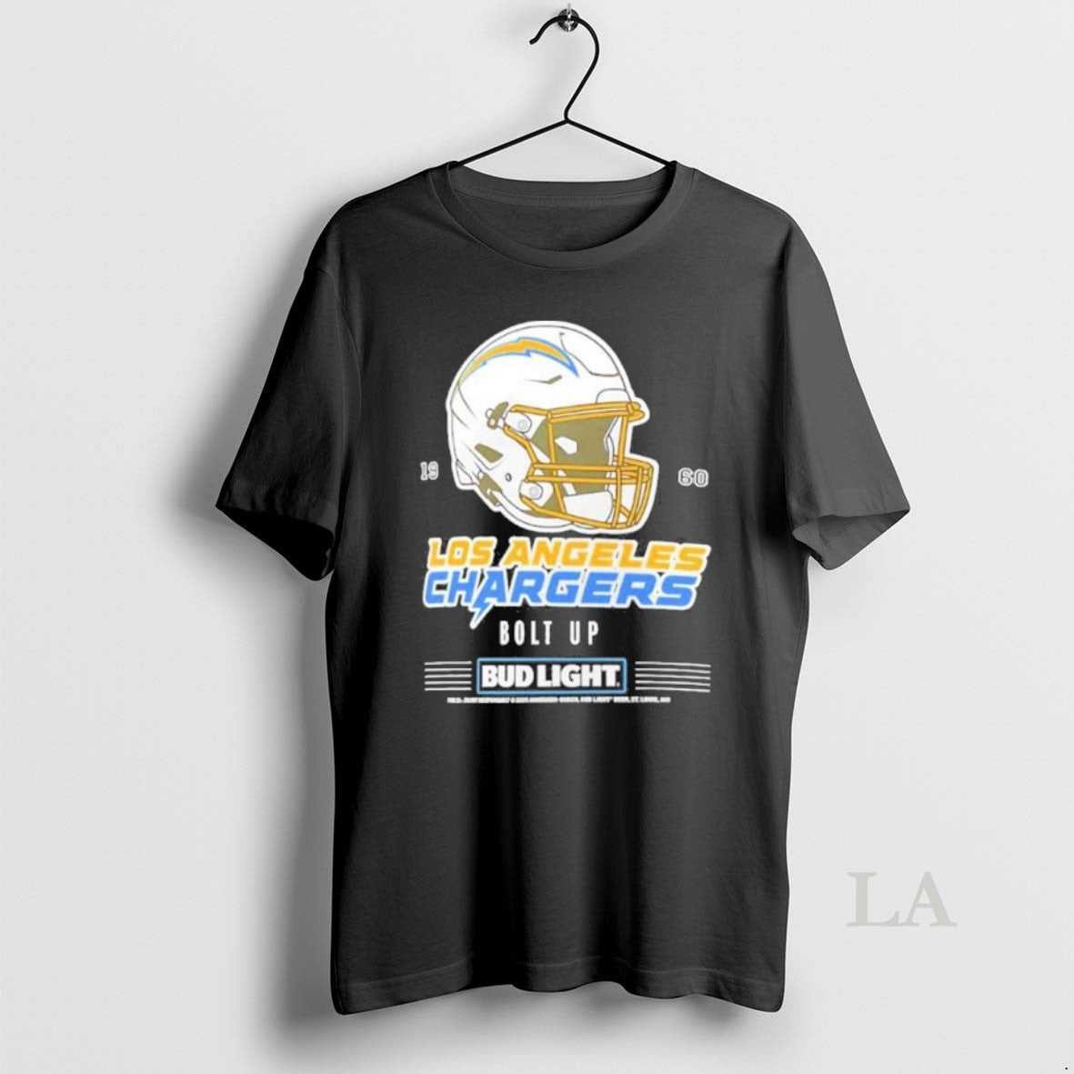 Original Bud Light X Los Angeles Chargers Bolt Up Helmet T-Shirts, Hoodie, Sweatshirt | InkNestWear.com