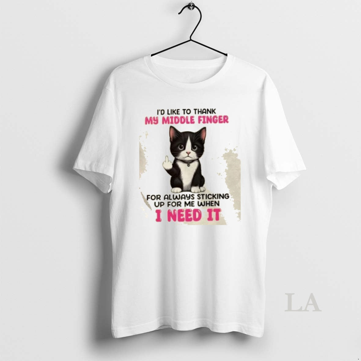 Original Cat Id Like To Thank My Middle Finger For Always Sticking Up For Me T-Shirts, Hoodie, Sweatshirt | InkNestWear.com