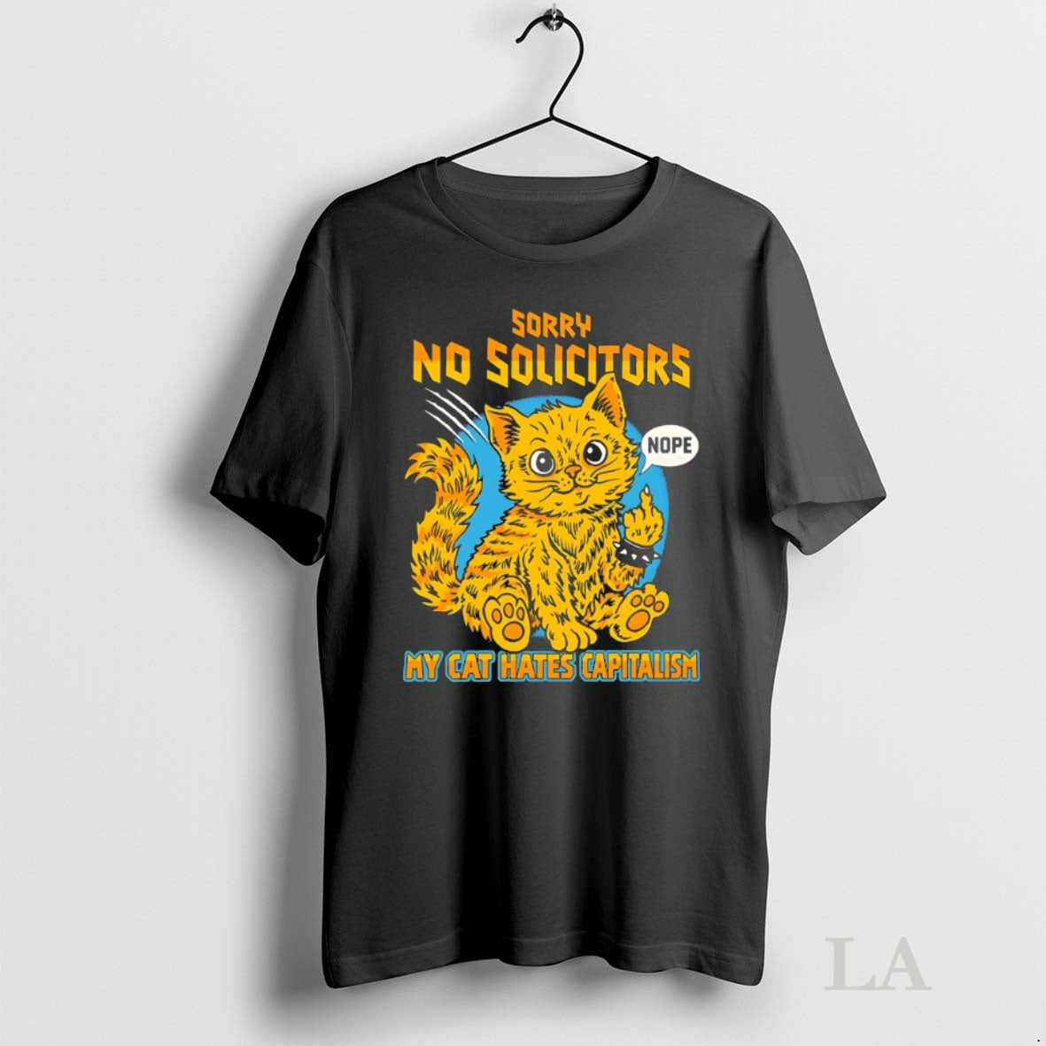 Original Cat Nope Sorry No Solicitors My Cat Hates Capitalism T-Shirts, Hoodie, Sweatshirt | InkNestWear.com