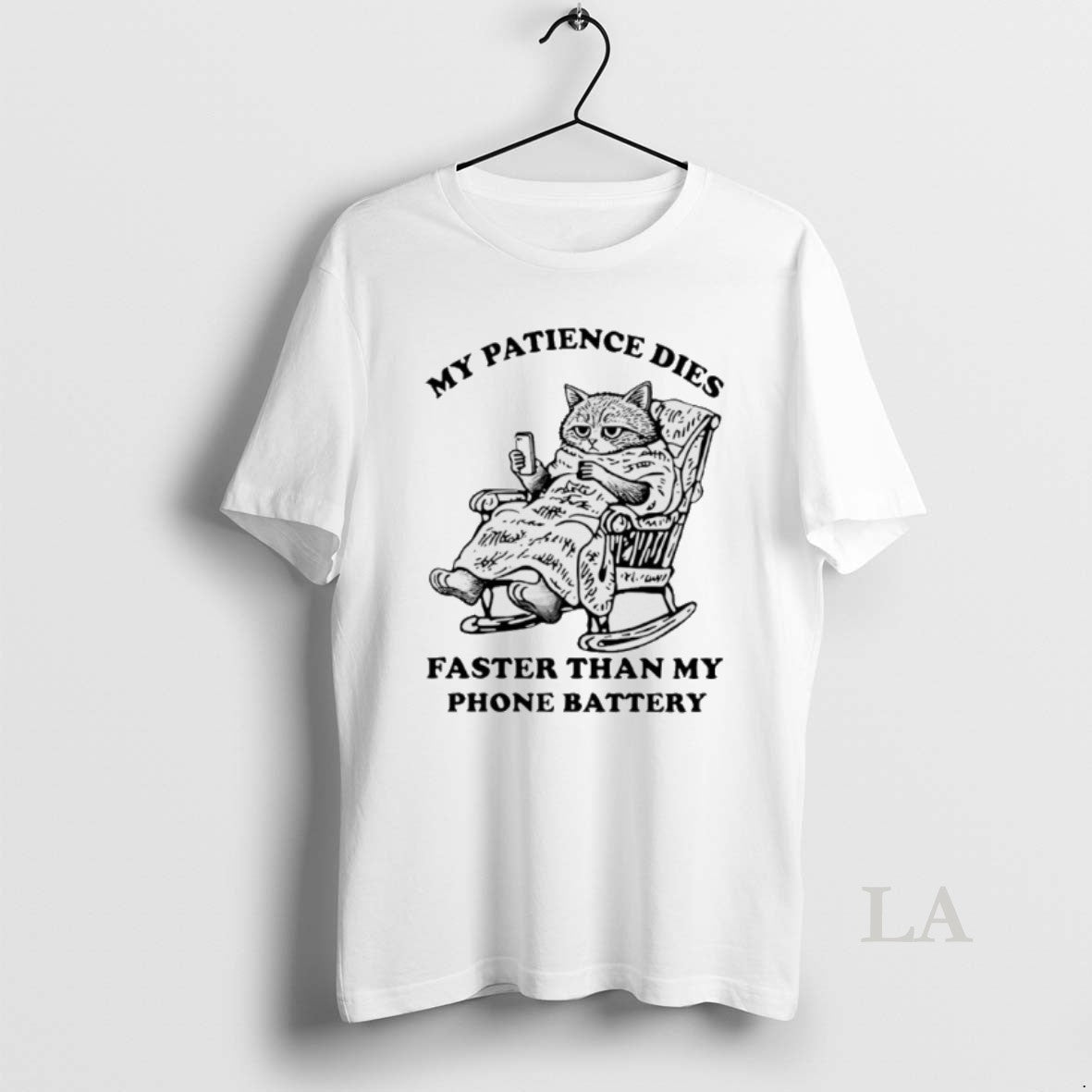 Original Cat My Patience Dies Faster Than My Phone Battery T-Shirts, Hoodie, Sweatshirt | InkNestWear.com