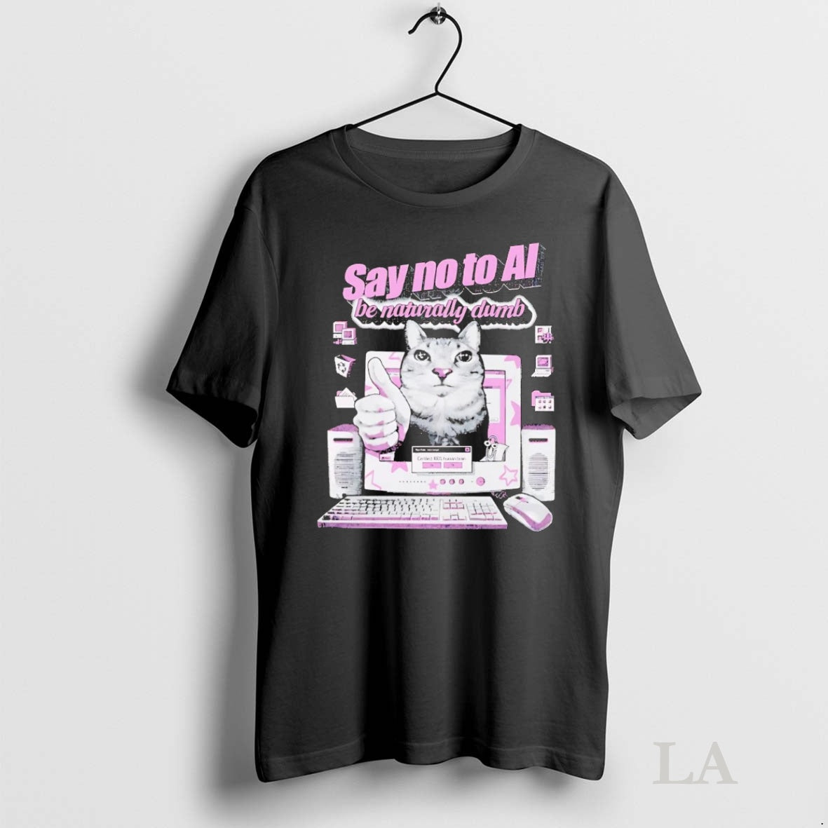 Original Cat Say No To Ai Be Naturally Dumb T-Shirts, Hoodie, Sweatshirt | InkNestWear.com