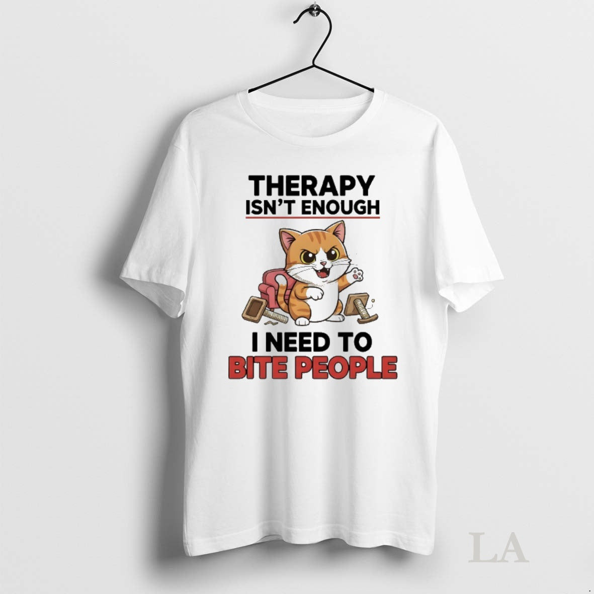 Original Cat Therapy Isnt Enough I Need To Bite People T-Shirts, Hoodie, Sweatshirt | InkNestWear.com