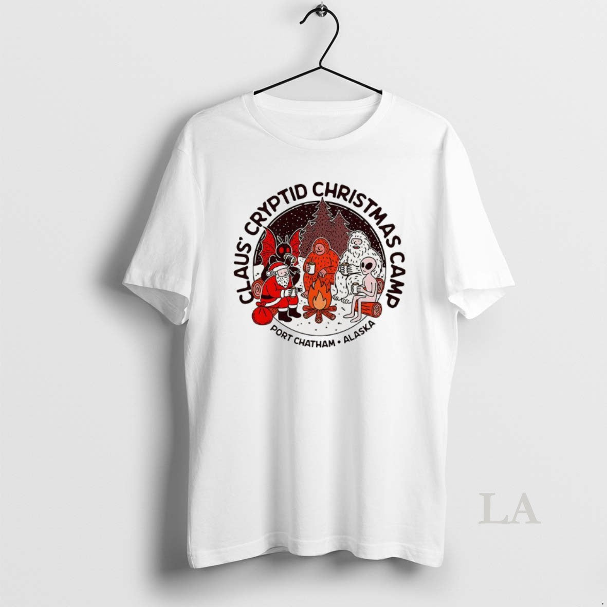 Original Claus Cryptid Christmas Camp Rustic Port Chatham Alaska T-Shirts, Hoodie, Sweatshirt | InkNestWear.com
