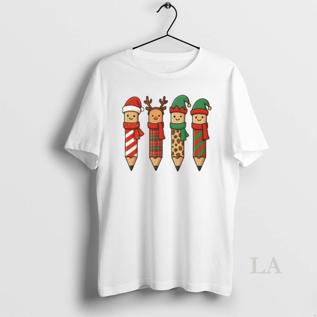 Original Coquette Teacher Students Christmas Pencils Festive T-Shirts, Hoodie, Sweatshirt | InkNestWear.com