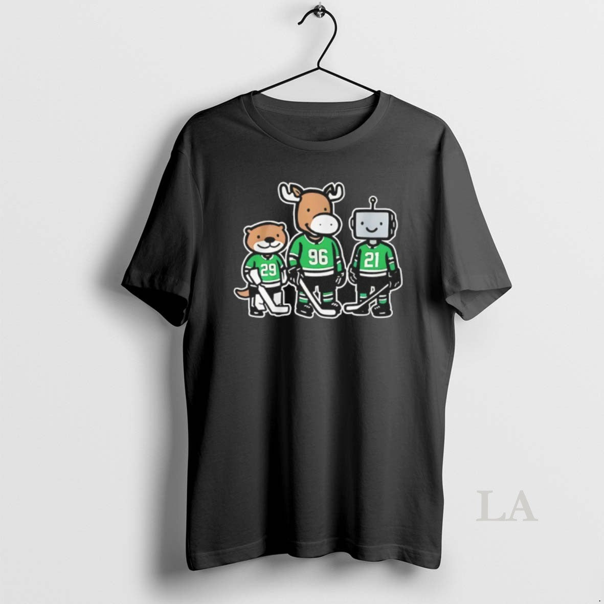 Original Dallas Hockey Jake Oettinger Mikko Rantanen And Jason Robertson Otter Moose And Robo Guys T-Shirts, Hoodie,...